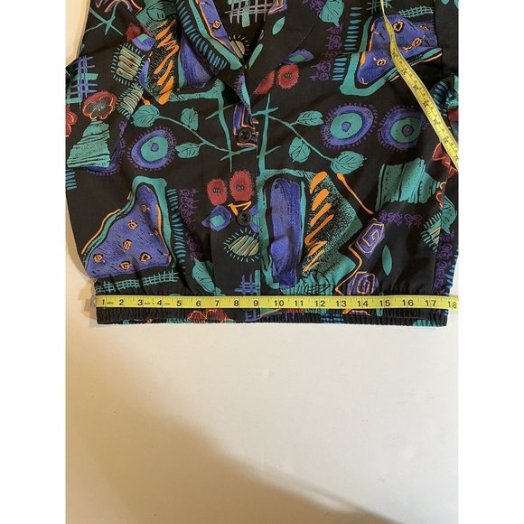 Vintage Emily Adams Blazer Medium Bomber Abstract Print Button Front Maximalism - Picture 14 of 16
